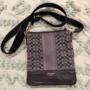 Coach Signature Black and Gray Crossbody